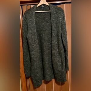 Mavi Preloved dark gray knit sweater open front cardigan Size L